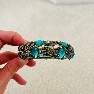 Elegant Gold and Blue Bracelet